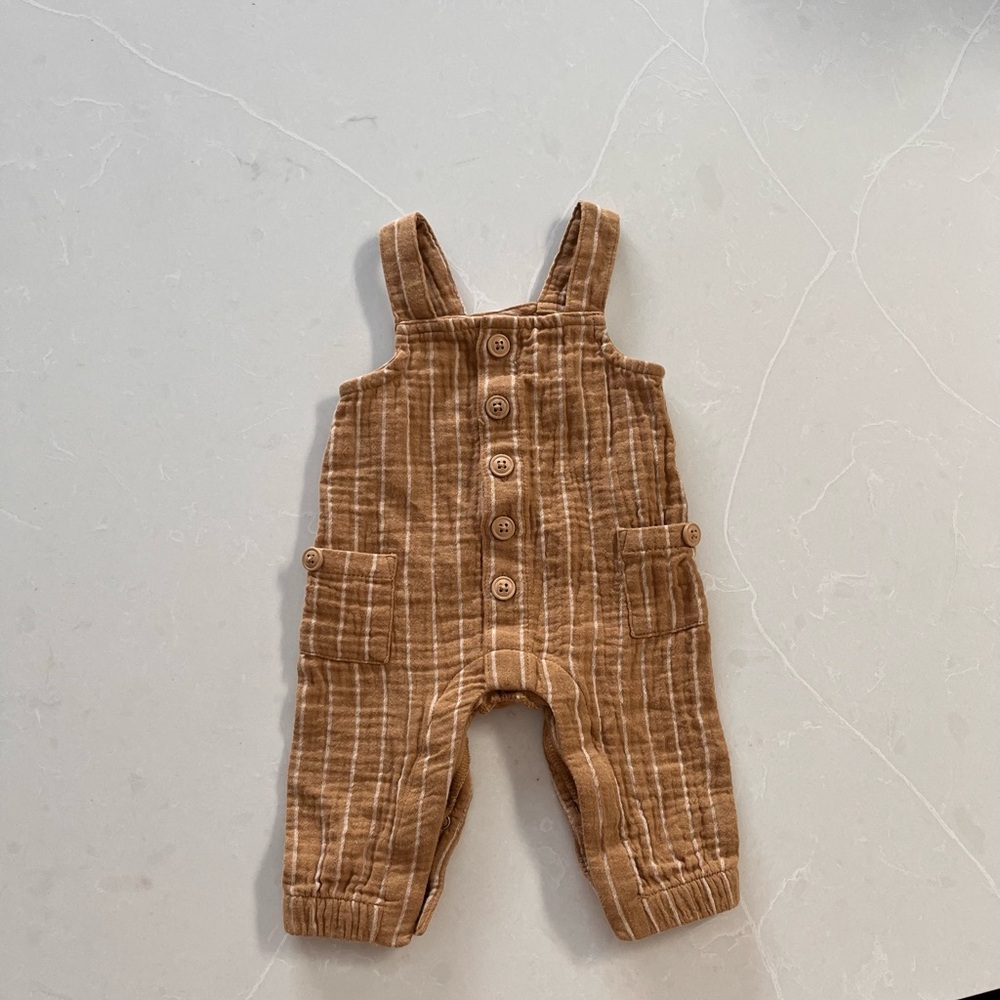 Cat & Jack Tan Striped Kids Overalls